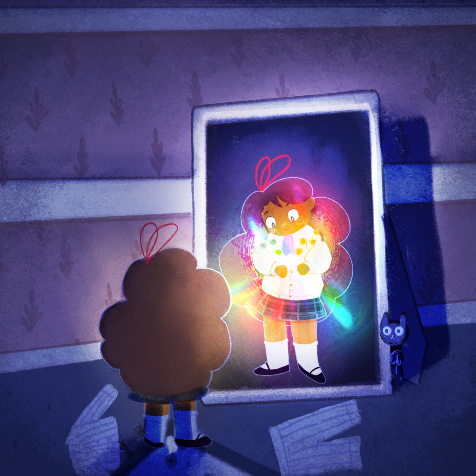 Gibi discovers the mysterious light
